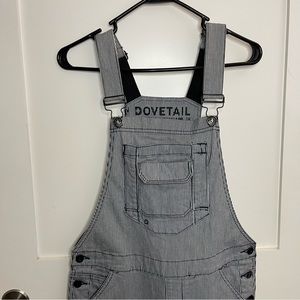 Dovetail Freshley Overalls Indigo Striped Stretch Denim Size 6